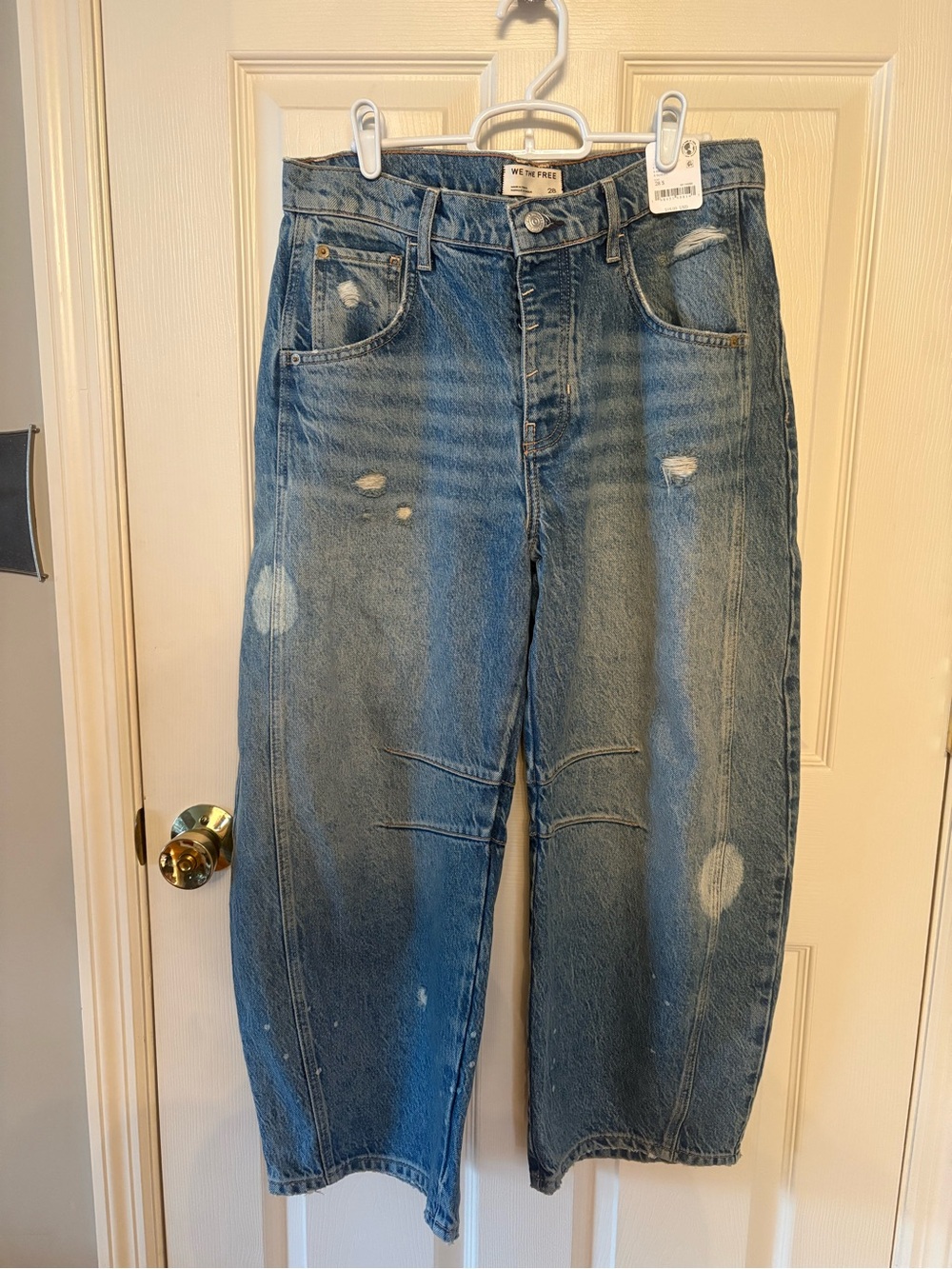 Free People Distressed Blue Denim Jeans